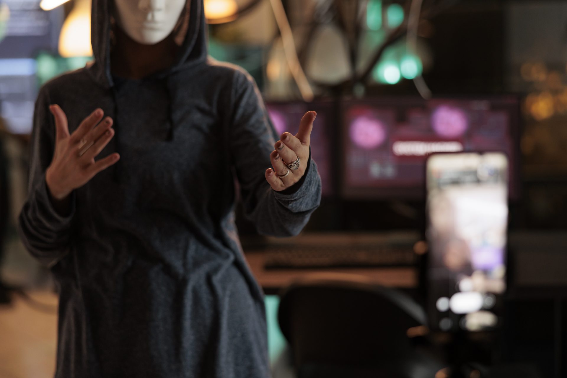 Mysterious Thief Committing Cybercrime Internet Fraud