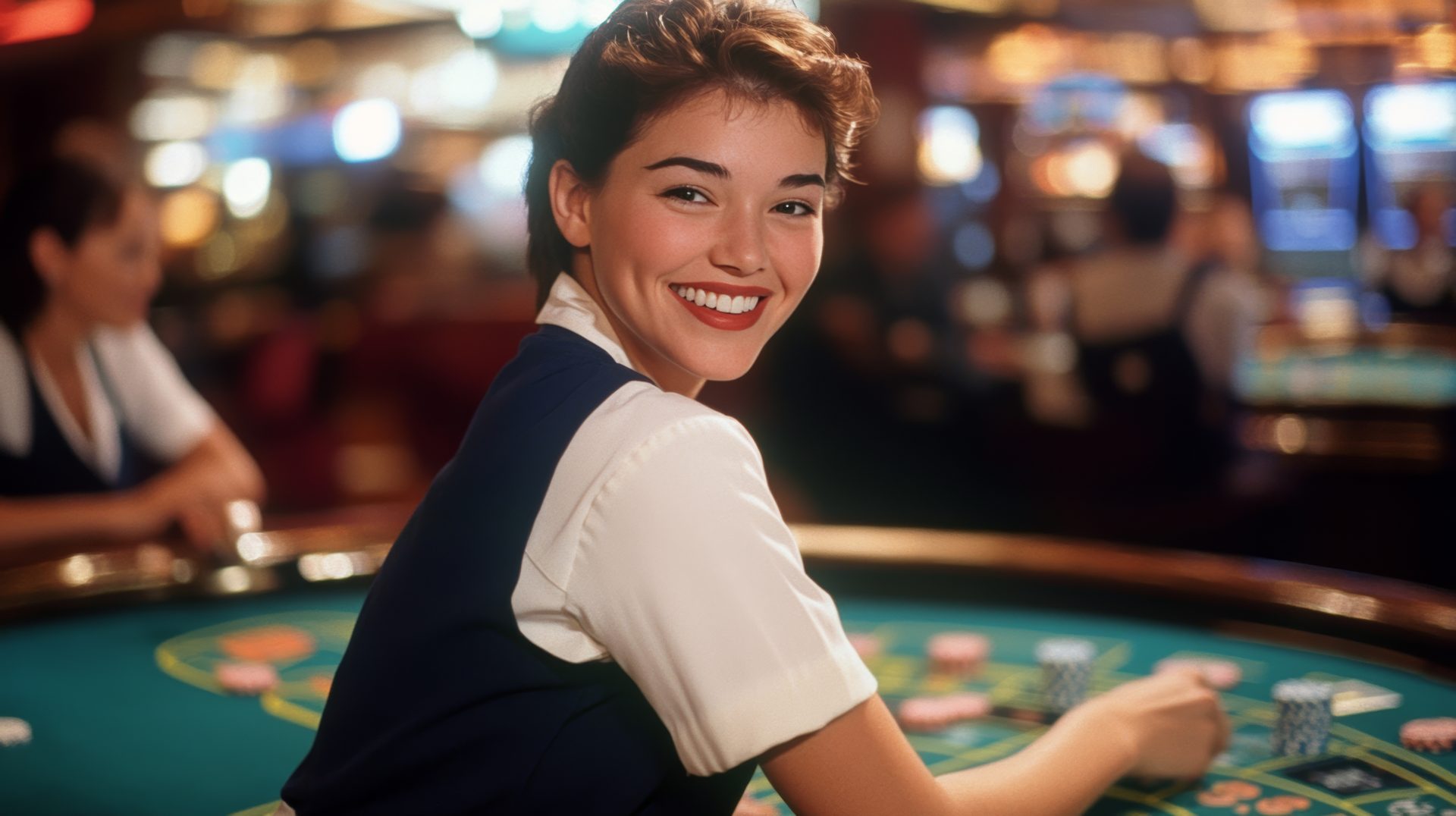 Portrait Woman Playing Poker Casino
